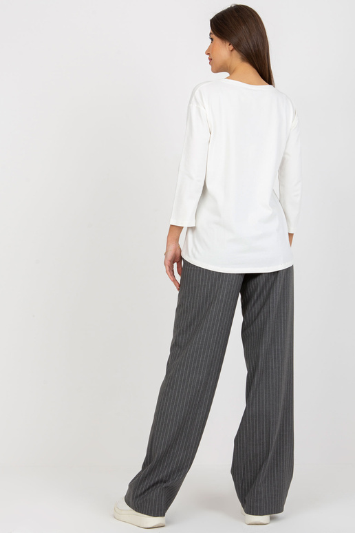 Ecru bavlněná ležérní halenka s kapsou