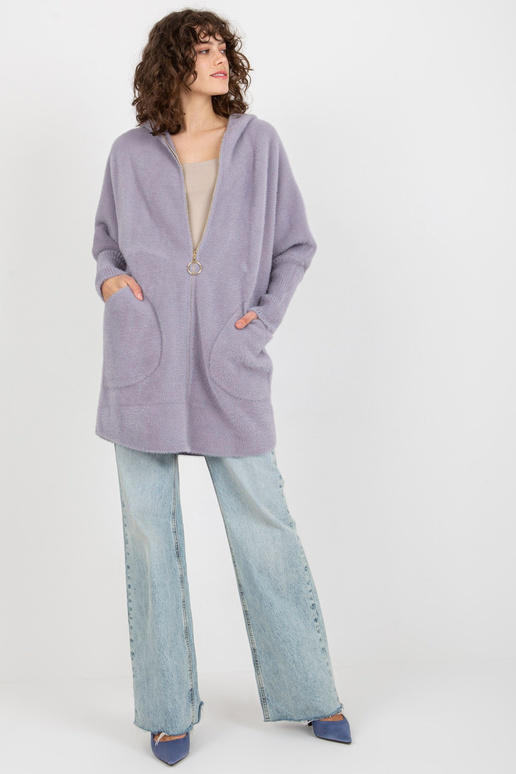 Světle fialový dámský kabát z alpaky...