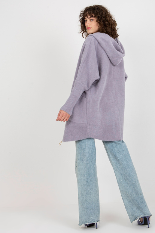 Světle fialový dámský kabát z alpaky...