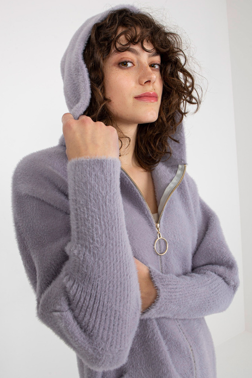 Světle fialový dámský kabát z alpaky...