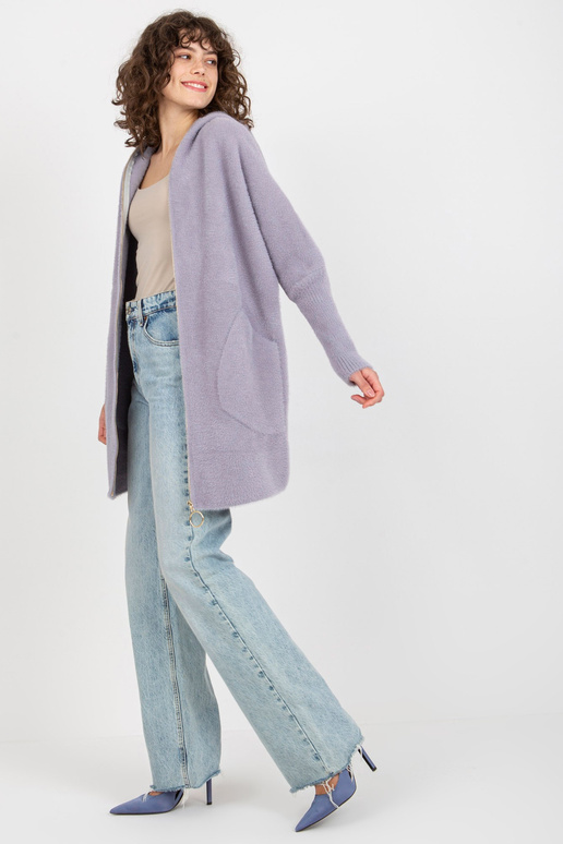 Světle fialový dámský kabát z alpaky...