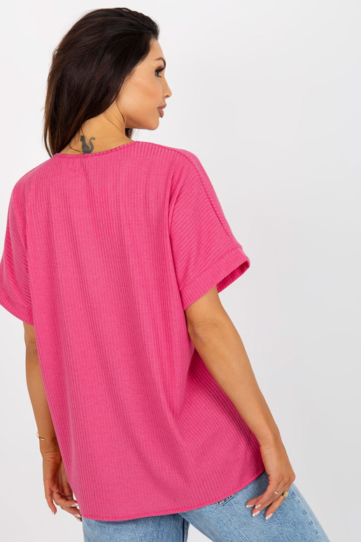 Fuchsiová žebrovaná oversize halenka...