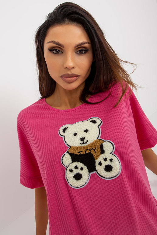 Fuchsiová žebrovaná oversize halenka...