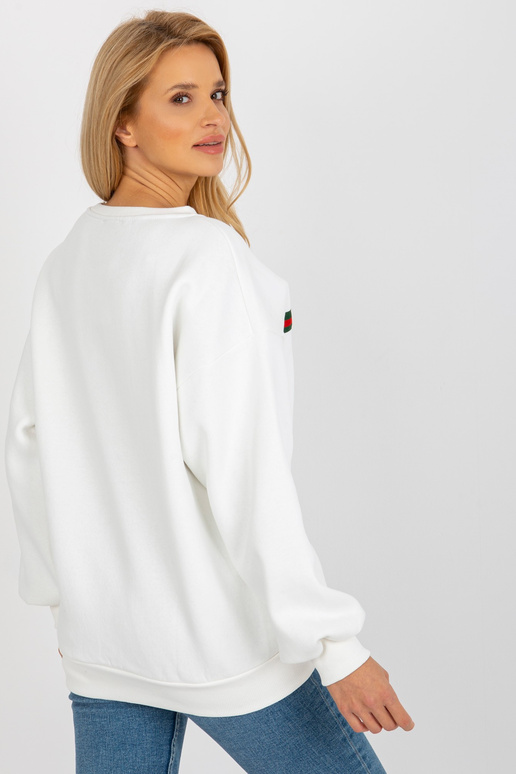 Ecru mikina pro ženy oversize bez kapuce