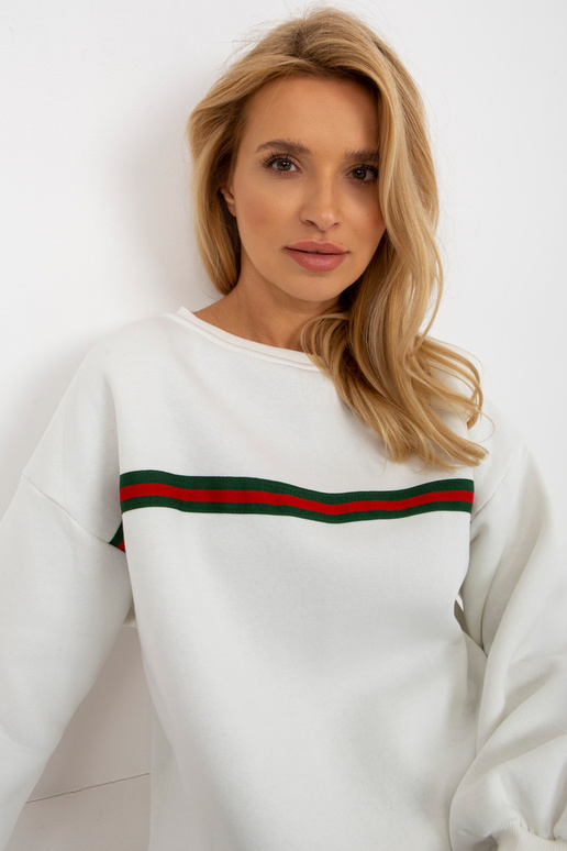 Ecru mikina pro ženy oversize bez kapuce