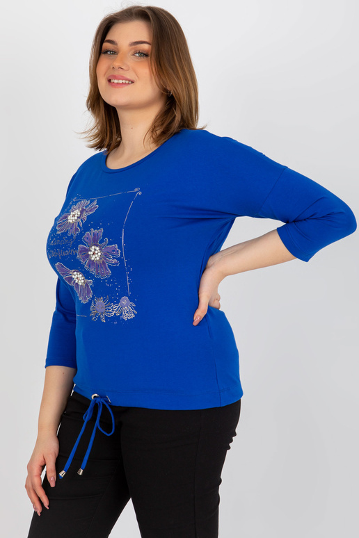 Tmavě modrá ležérní halenka větší...