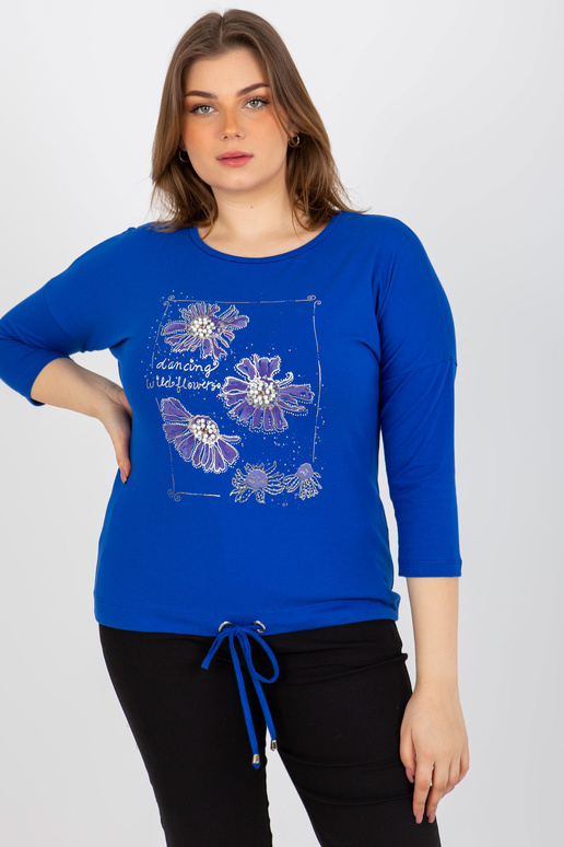 Tmavě modrá ležérní halenka větší...