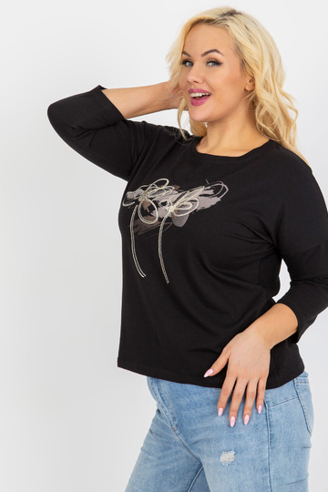 Černá nadměrná halenka s...