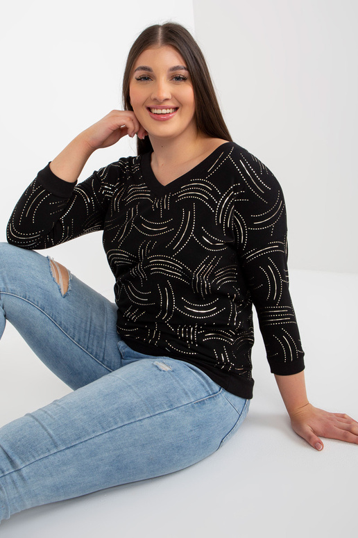 Černá halenka plus velikosti s...