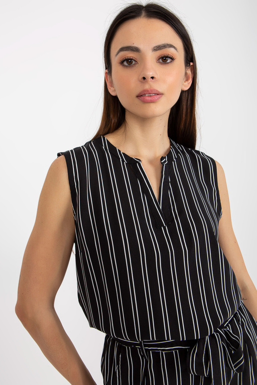 Černá dámská viskózová pruhovaná...