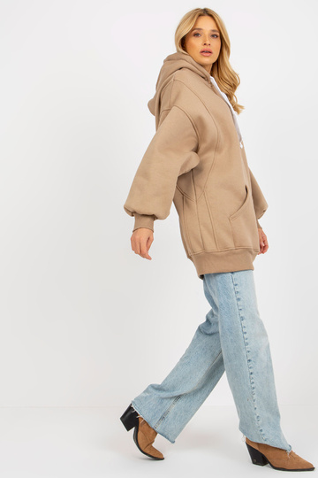 Tmavě béžová dlouhá mikina...