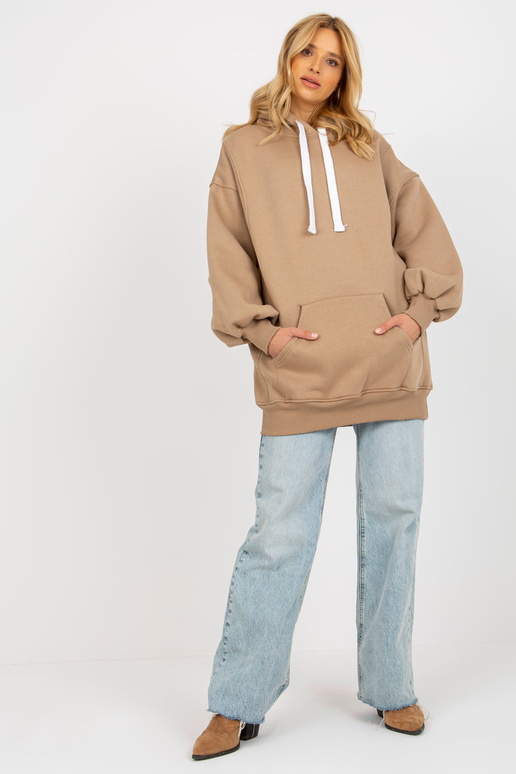 Tmavě béžová dlouhá mikina oversize...