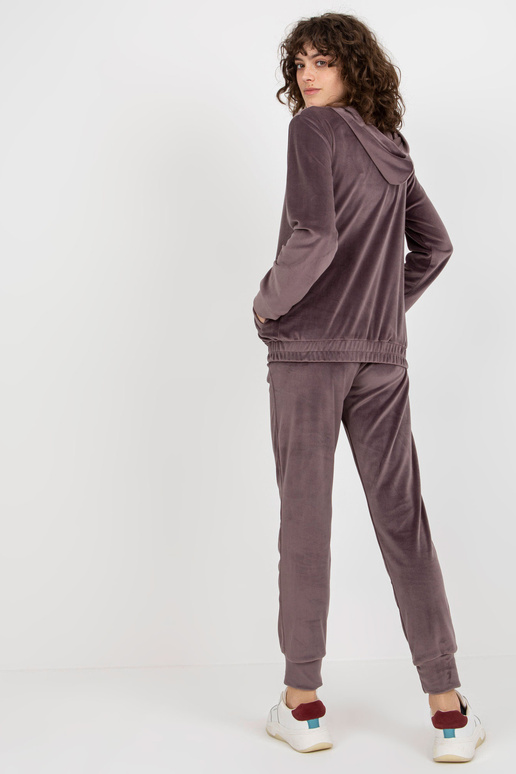 Fialový dvoudílný velurový set s...