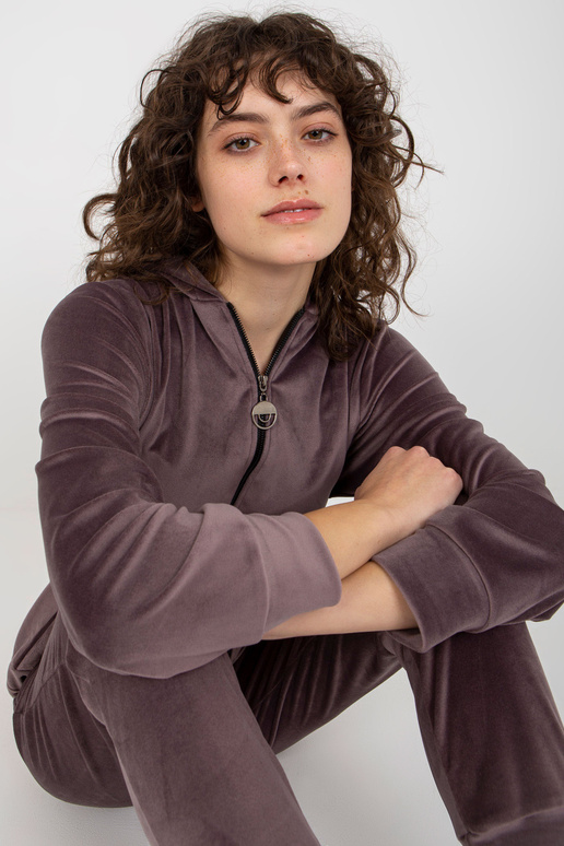 Fialový dvoudílný velurový set s...