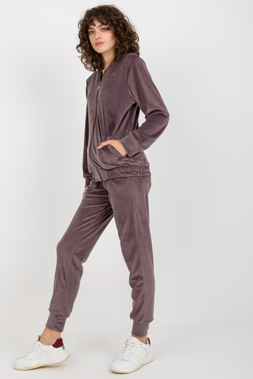 Fialový dvoudílný velurový set s...