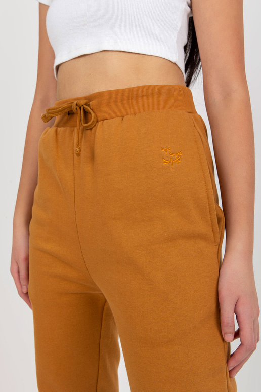 Hořčicové zateplené tepláky s vysokým...