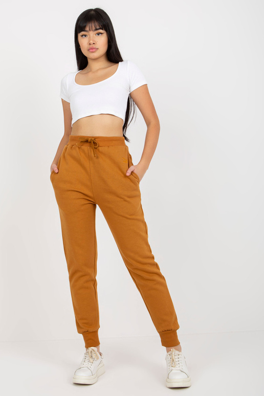 Hořčicové zateplené tepláky s vysokým...