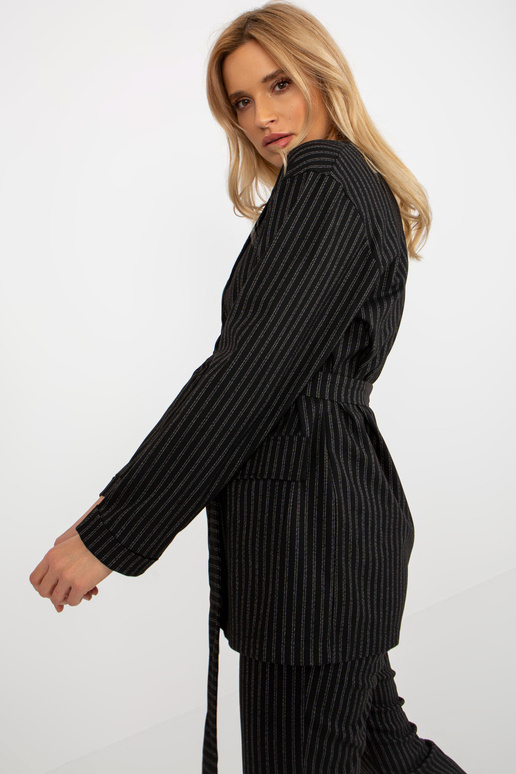 Černý elegantní sako sako s vázáním