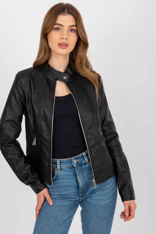 Černá dámská motorkářská bunda z... Černá dámská motorkářská bunda z...