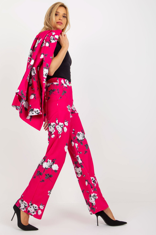 Fuchsiové široké látkové květované...