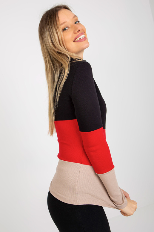 Černá a béžová dámská žebrovaná...