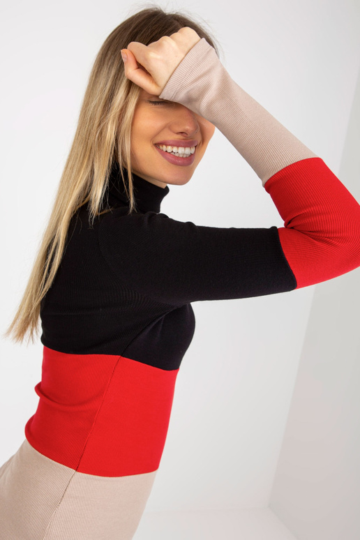 Černá a béžová dámská žebrovaná...