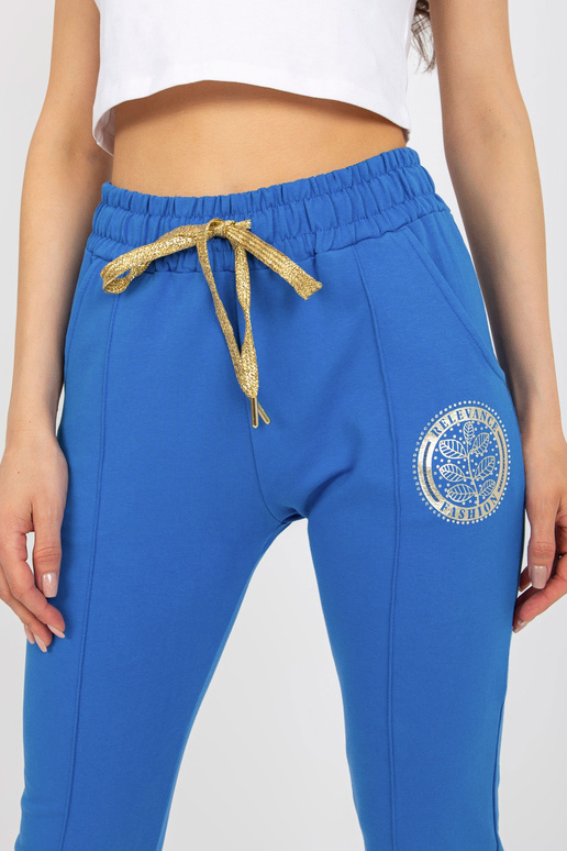 Tmavě modré dámské tepláky s prošíváním