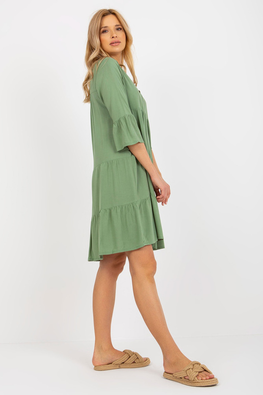 Khaki letní šaty s volánem oversize... Khaki letní šaty s volánem oversize...