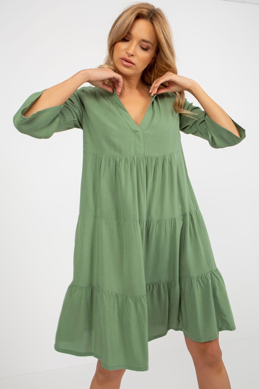 Khaki letní šaty s volánem oversize... Khaki letní šaty s volánem oversize...