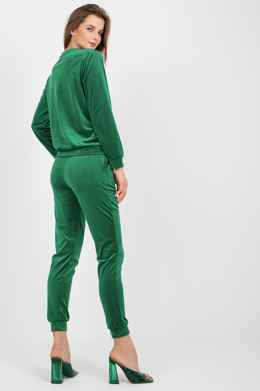 Zelený dámský velurový set s mikinou...