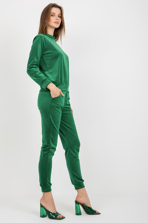Zelený dámský velurový set s mikinou...