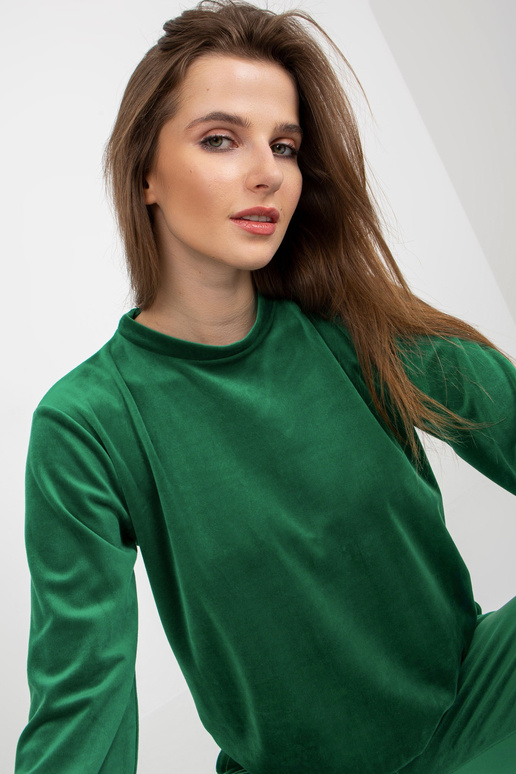 Zelený dámský velurový set s mikinou...