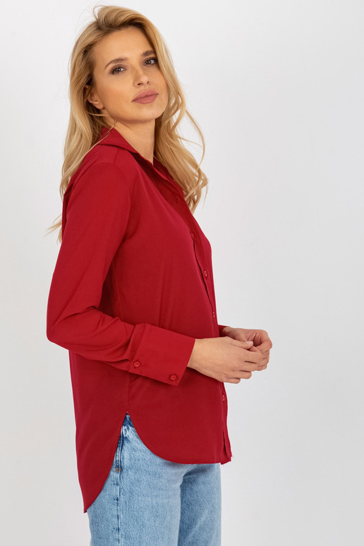 Vínová klasická dámská košile s límečkem