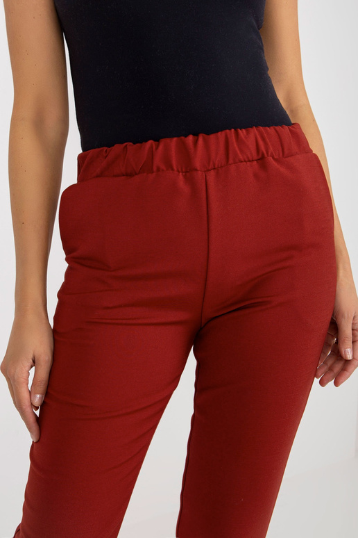 Vínové látkové oblekové kalhoty s...