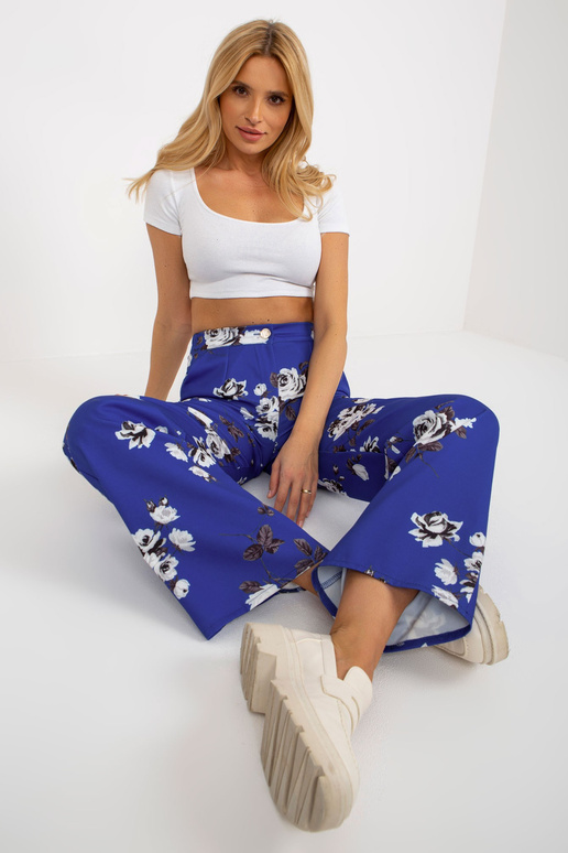 Kobaltové široké kalhoty v růžové barvě Kobaltové široké kalhoty v růžové barvě