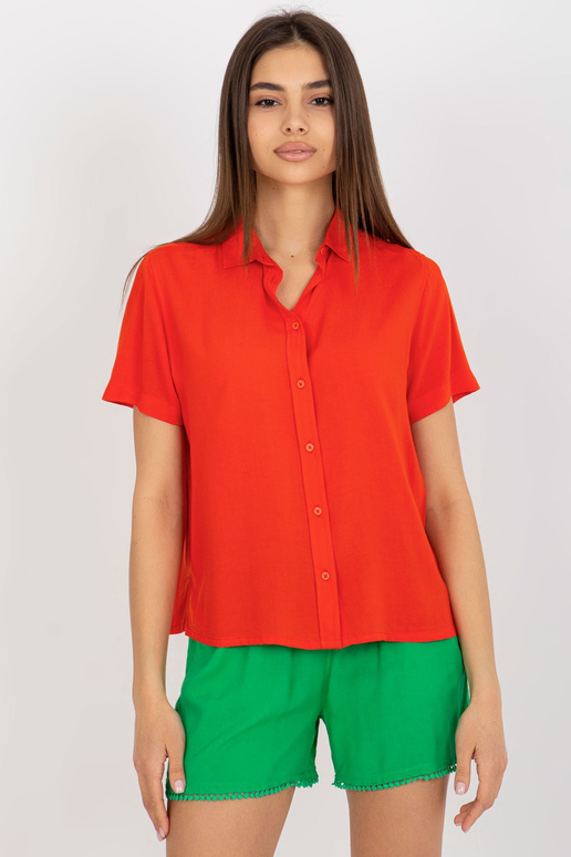 Oranžová košilová halenka s knoflíky...