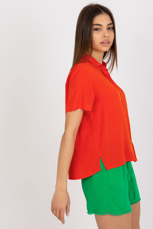 Oranžová košilová halenka s knoflíky...