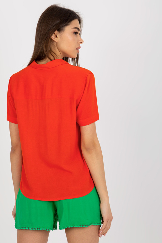 Oranžová košilová halenka s knoflíky...