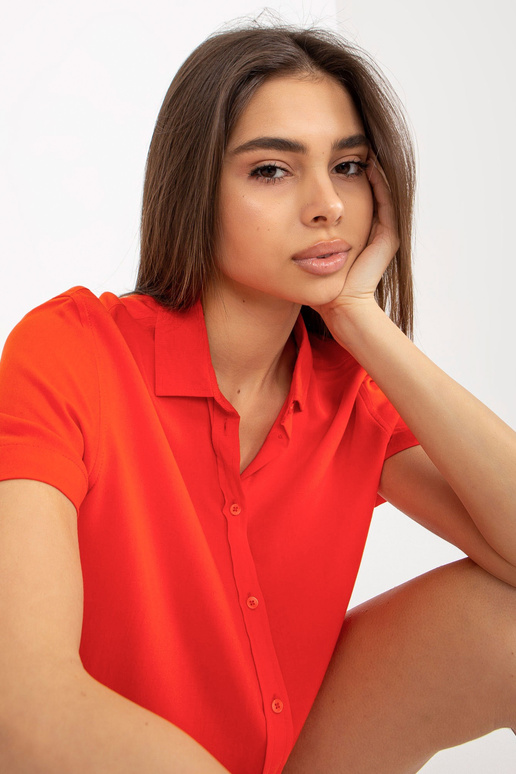 Oranžová košilová halenka s knoflíky...