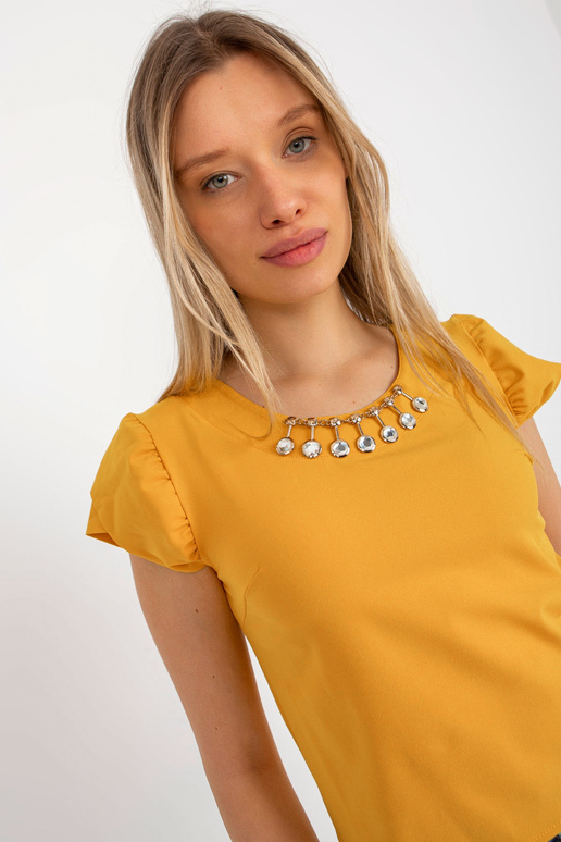 Tmavě žlutá krátká společenská...