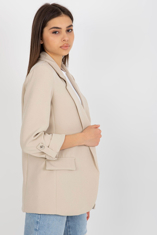 Světle béžový dámský blejzr bez... Světle béžový dámský blejzr bez...