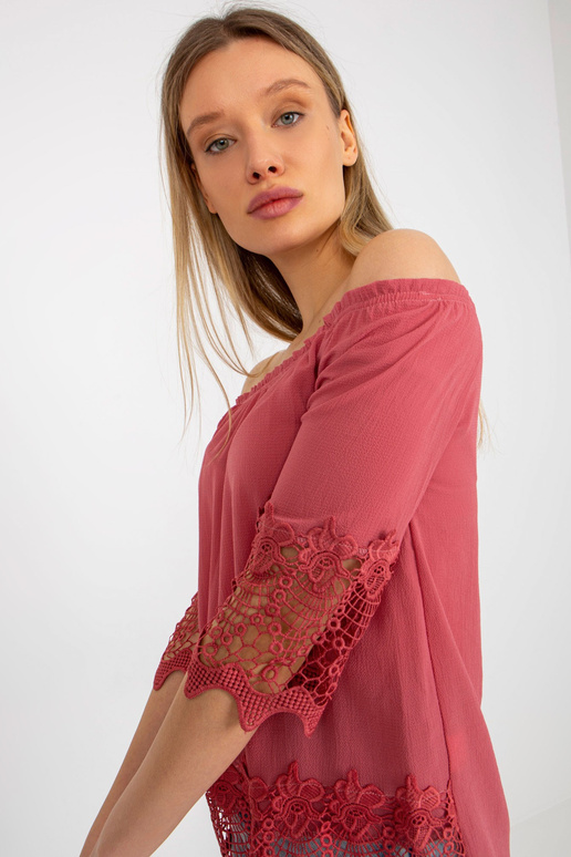 Špinavá růžová španělská halenka s...