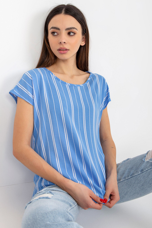 Modrá dámská viskózová pruhovaná...