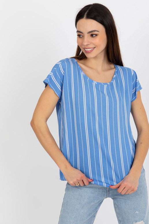 Modrá dámská viskózová pruhovaná...