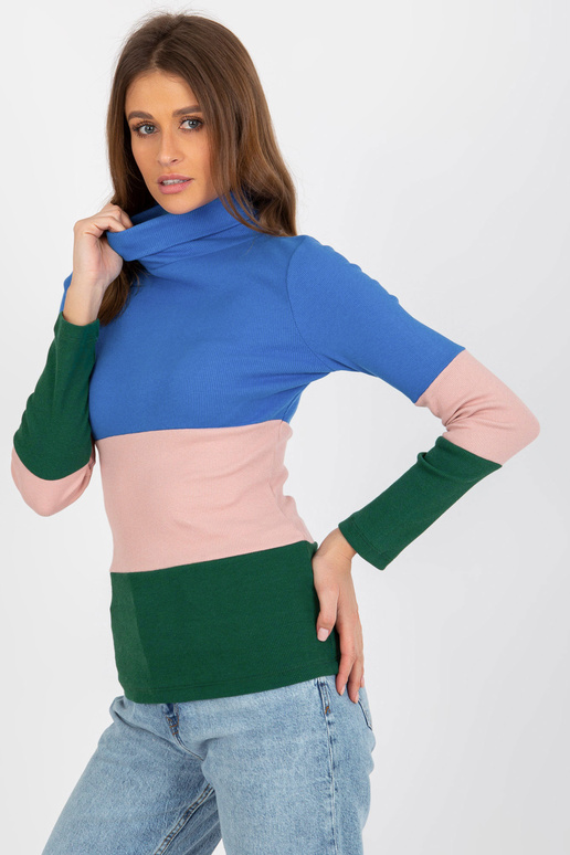 Tmavě modrá a zelená základní halenka...