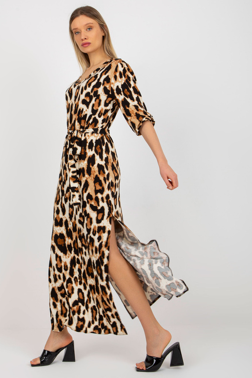 Béžové a černé viskózové leoptern...