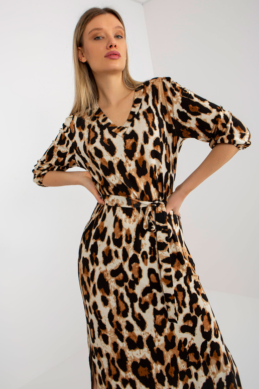 Béžové a černé viskózové leoptern...