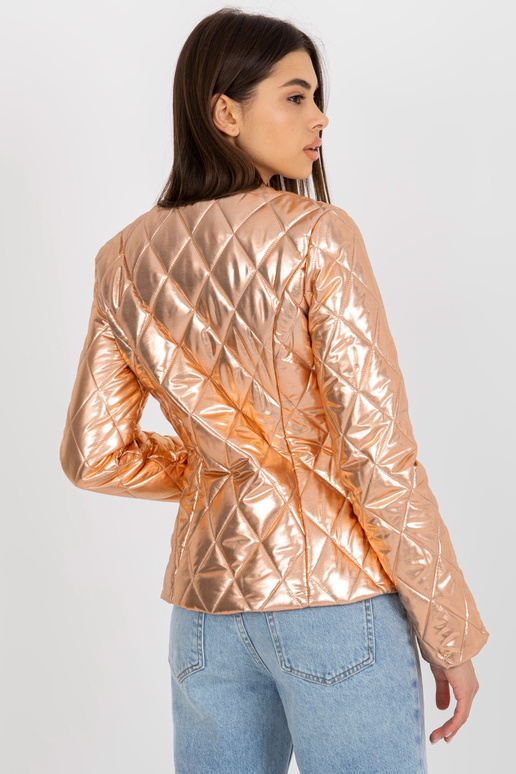 Zlatá přechodná prošívaná bunda s...