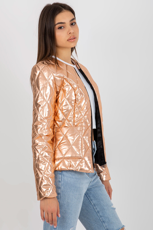 Zlatá přechodná prošívaná bunda s...