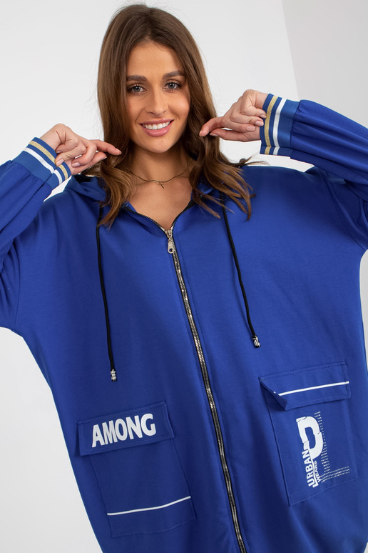 Tmavě béžová dlouhá mikina s mikinou...